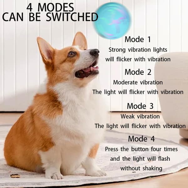 Interactive Cat Toy - Moving Ball with 4 Modes, USB Rechargeable, Perfect for Cats Yellow