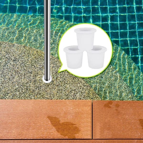 2-pak Parasolfæster til terrassebord – Koniske låg med 1,5\" adapter til poolparasoller White