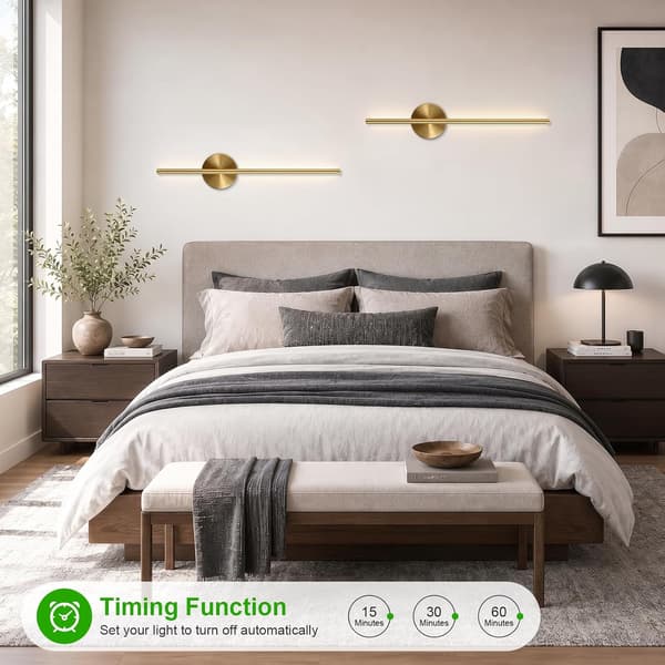 2-pak Væglampe til Stue Guld 50cm - 3 Farvetemperaturer Interiør Gold 2 pcs-50cm