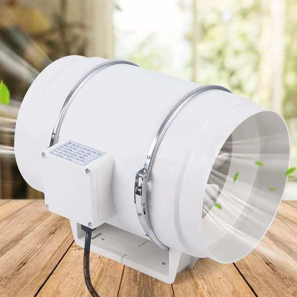 100 mm Inline Kanalventilator - Badeværelse Køkken Udsugningsventilator, Emhætte til Ventilationsrør - Hvid White 100mm