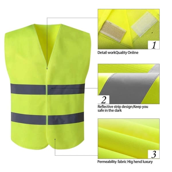 Proffs Reflexväst – Hög Synlighet 360° för Bygg & Logistik | Ventilerande Nätmaterial för Komfort, CE-märkt Säkerhet Yellow
