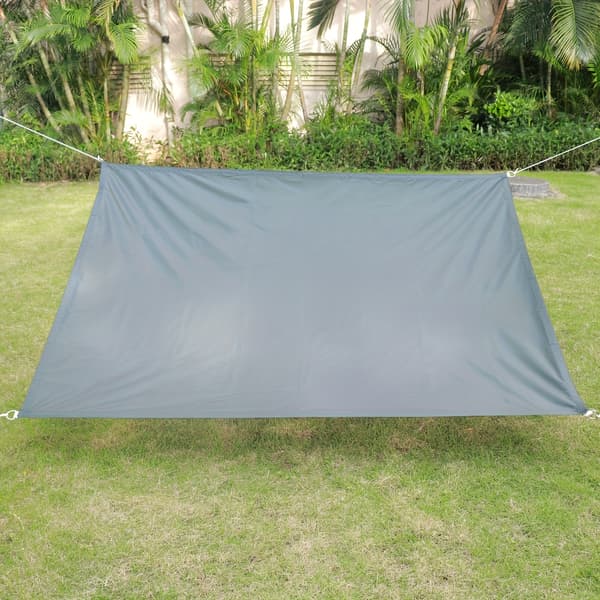 4x5M Grå Rektangulær Solsejl - 210D Polyester, Vandtæt, 90% UV-beskyttelse til Terrasse Gårdhave Pool Altan Gray 4*5M