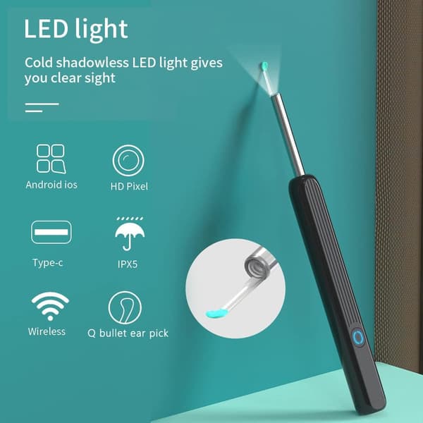 Ear Cleaner with Camera Wireless Otoscope Earwax Remover vit