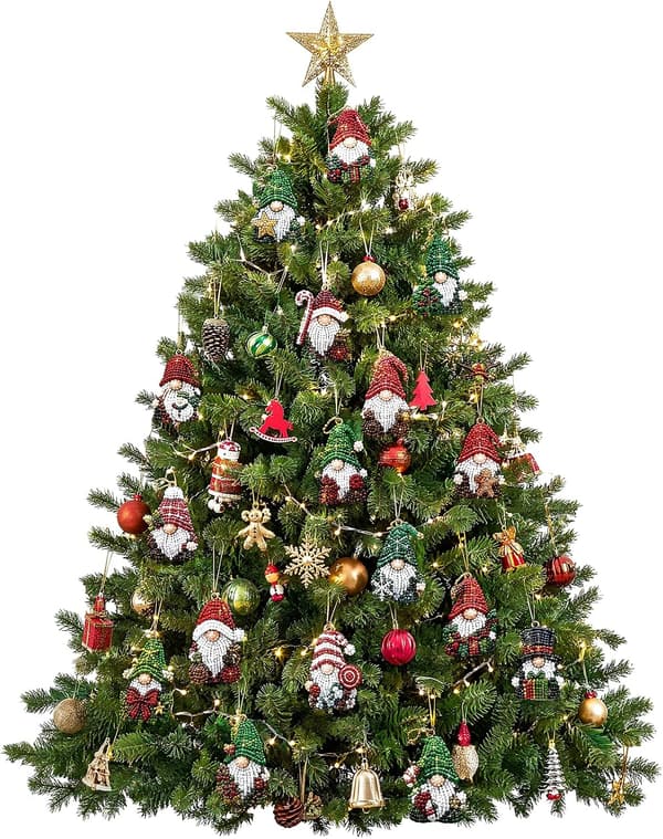 24-dagars diamantmålningsadventskalender S1 - DIY-tomtehängekit Style 2