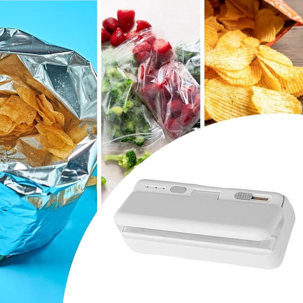 Bärbar Vakuumförpackare - Handpump för Matpåsar, Chips & Grönsaker White