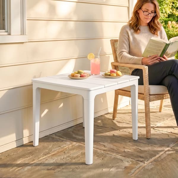Have sidebord 70x53x39cm - Cremhvid til terrasse balkon udendørs elegant design