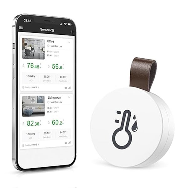 Wireless Thermometer and Hygrometer – WiFi Temperature and Humidity Meter with App Notification and Data Logging Function 1PCS