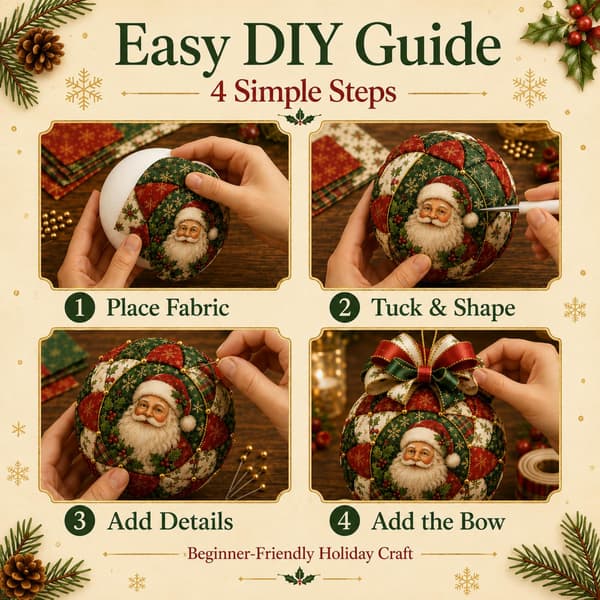 Gør-det-selv julepatchwork-sæt S1 - Kreativt sy-stofpynt-håndværk Style 1