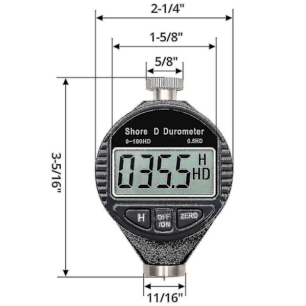 0-100hd Shore D Hårdhedsmåler Digital Durometer Skala Med LCD Display Til Gummi, Plast, F