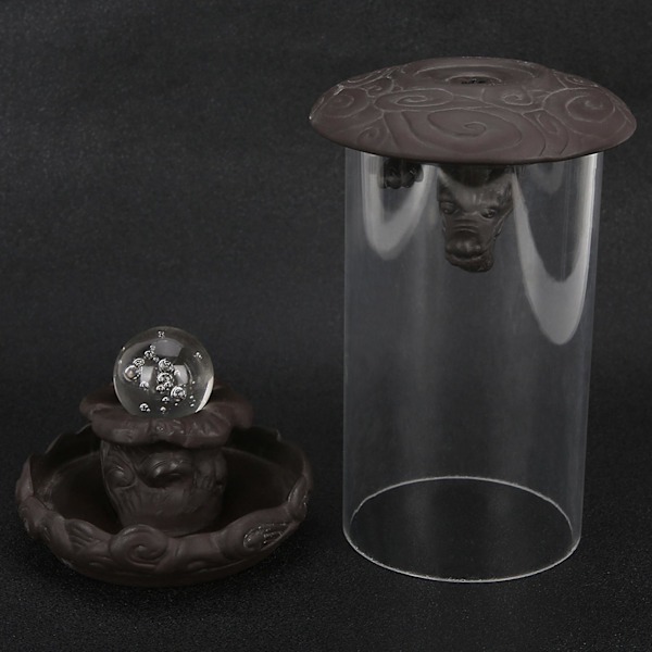 Draken Rökelsebrännare med Bakflöde - Röd Porslin LED-lampa Kreativ Heminredning