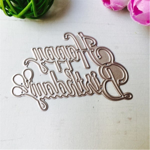 Gratulerer med dagen Metallstans for utklipp og sjablonger DIY Scrapbooking Album Papir Kort