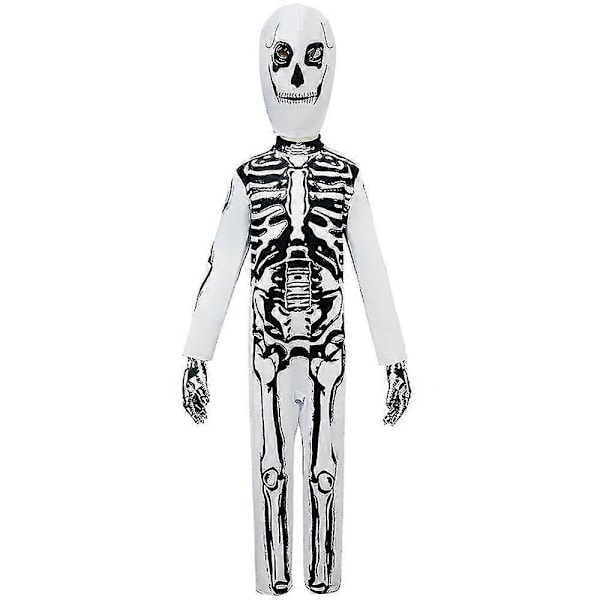 Halloween Barnkostyme for Barn - Skjelett Cosplay Kostyme Festantrekk Jumpsuit Hansker Maske Sett Fint Antrekk Bodysuit 3-14 År 11-14 years