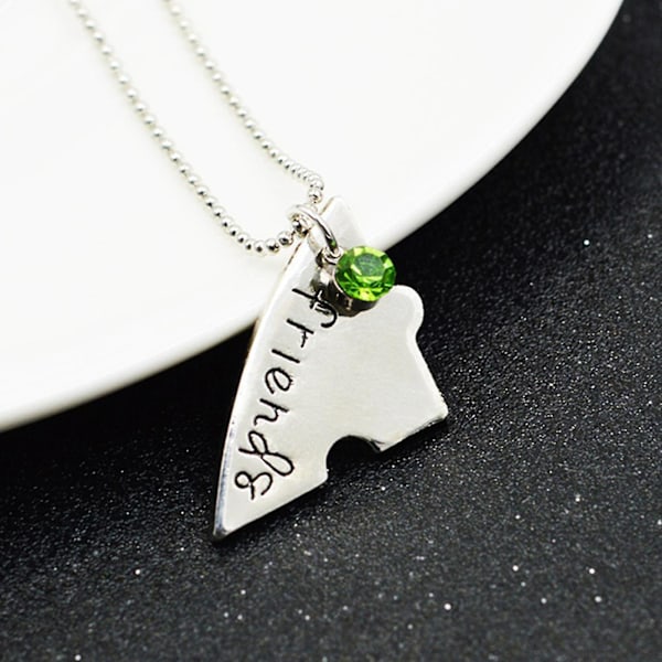 4pcs/set Necklaces Pendants Rhinestone Inlaid Jewelry Gift Heart Shape Best Friends Forever And Ever Bff Pendant