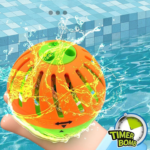 Timer Water Balloon, Reusable Water Game Toys, Leak Proof Water Balloons Toys For Pool Party, Fun Pool Water Ball Toys For Kids Adults