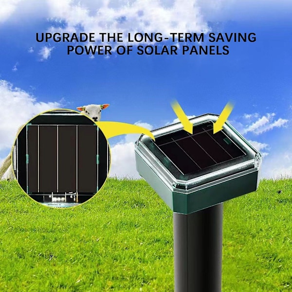 SmallSquaredSolarMusRepellerStorDekningsområdeDyrAvvisendeForCampingEllerFrukttrær 8pcs