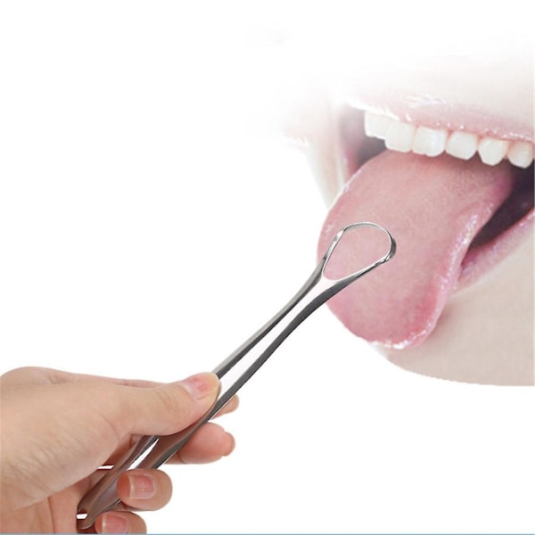 2pcs Reusable Stainless Steel Tongue Scraper Oral Care Tongue Cleaner Soft Clean Away Bad Breath Tongue Scraping Oral Washing Tools