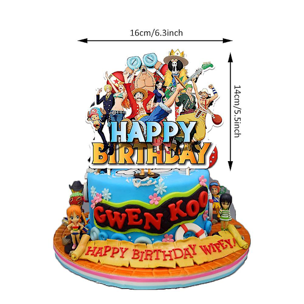 2024 ONE PIECE Födelsedagsfest Dekorationer Set Happy Birthday Banner, Ballonger, Tårtdekorationer Barn Pojke Flicka Fest Dekorationer