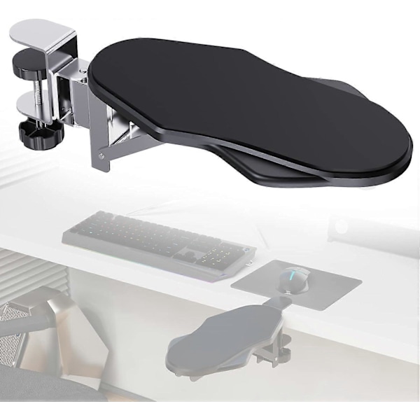 Office Desk Computer Armrest, Computer Desk Adjustable Armrest Support, Ergonomic Armrest Extender, 90 Folding and 180 Rotating Mouse Pad Holder