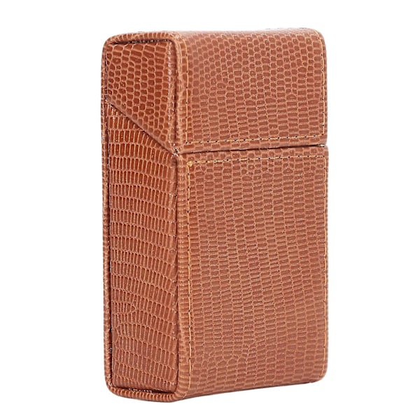 Lizard Designed PU Leather Cigarettes Box Holder - Apricot Color