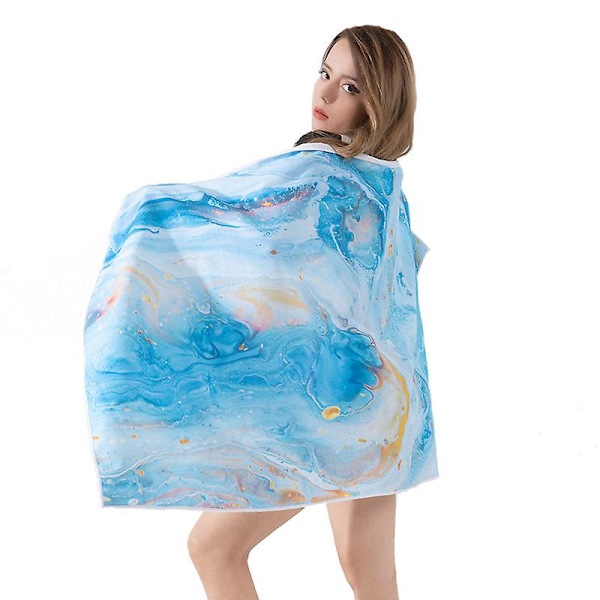 Trykt Strandhåndklæde Solbeskyttelse Cover Up Hurtigtørrende Bad Svømning Mikrofiber Håndklæde