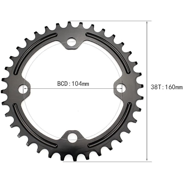 32T 34T 36T 38T Smal tannkrans, 104 BCD enkelt tannkrans med 9 10 11 gir for landeveissykkel terrengsykkel BMX MTB