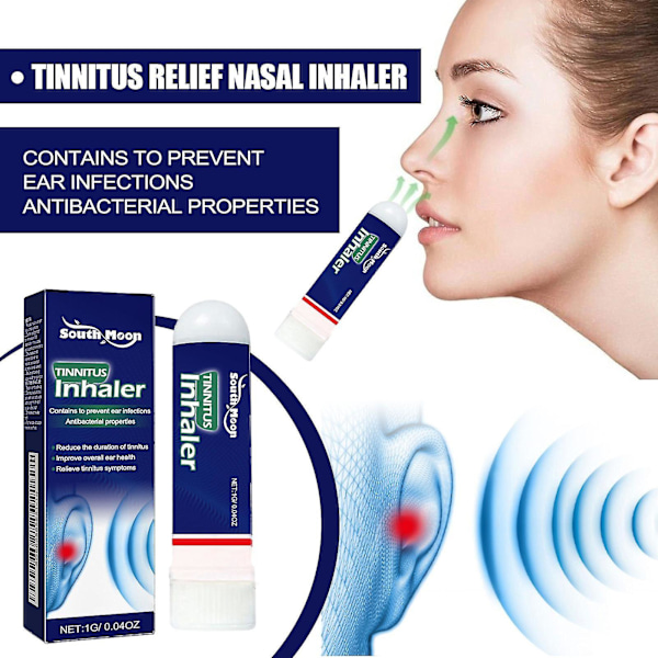 4 stk South Moon Tinnitus Relief Nasal Inhalasjon - Lindrer Tinnitus, Bak Øret, Kløende Ører, Soothing Care, Nasal Inhalasjon |  |