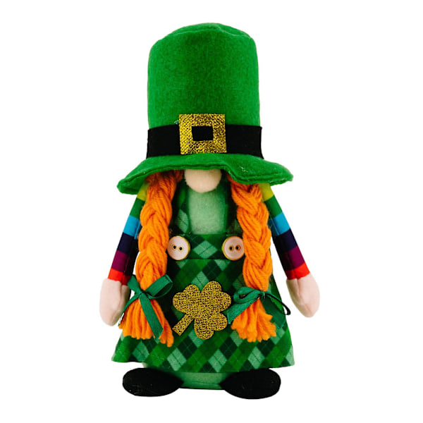 Plush Nisse til St. Patricks Dag - Ansigtsløs Dværg Plushedukke til Hjemmet og Bordet