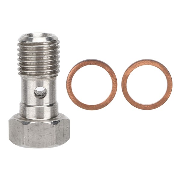 Rustfrit Stål Banjo Bolt Bremsfitting Adapter 7/16inx20 UNF, 25mm Lang med 2 Skiver