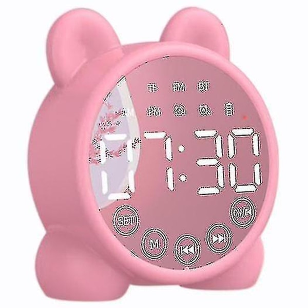 Clock For Kids, Sleep Training Clock With Night Light And Sound Machine, Kids Alarm Clock For Bedrooms, Pink