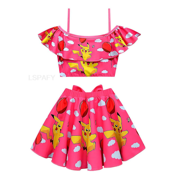 Tecknade Flickor Baddräkt Pikachu Flickor Baddräkt Två Delar Barn Bikini Set Barn Baddräkt Simdräkt size 140