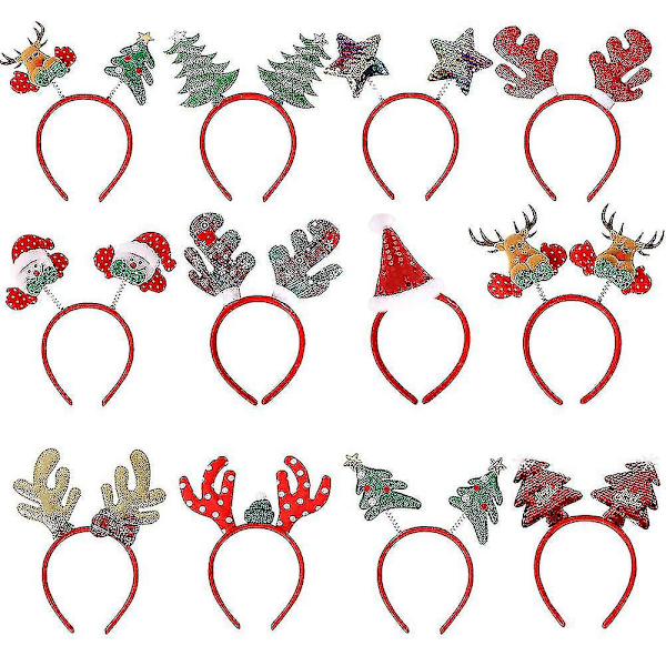 4 stk Julepynt Hodeplagg for Barn christmas red antler headband