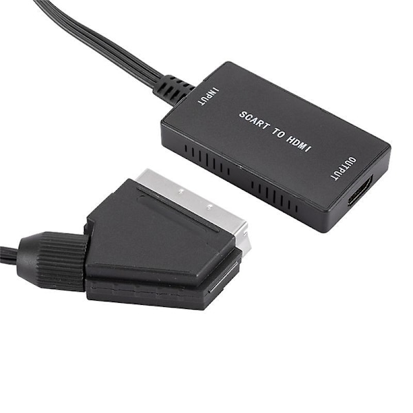 Scart til HDMI-konverter, høydefinisjon lyd og video kompatibel adapterkontakt