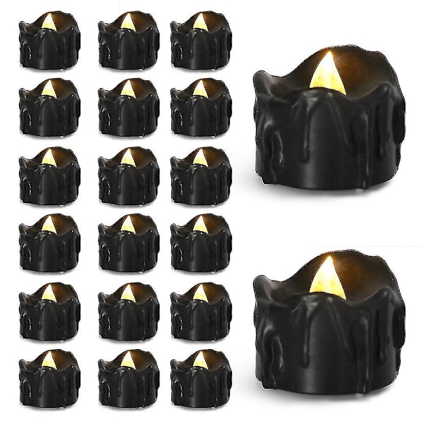 12 Black Creative Tearful Electronic Candle Lights For Halloween Christmas Tea Wax Led Candles - you