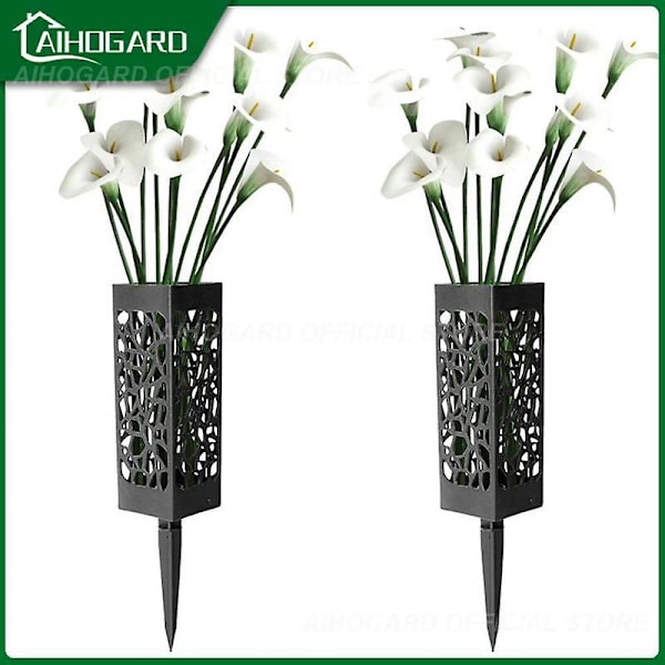 Groot Hagepotter og Plantepotter Blomsterpotte Plantepotter Hjemmehage Vase Skulpturer og Figurer black   2pcs