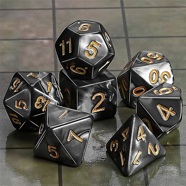 7 stk Dnd Polyhedral Terninger Sett for Dungeons and Dragons Rpg Mtg Rollespill Bordspill