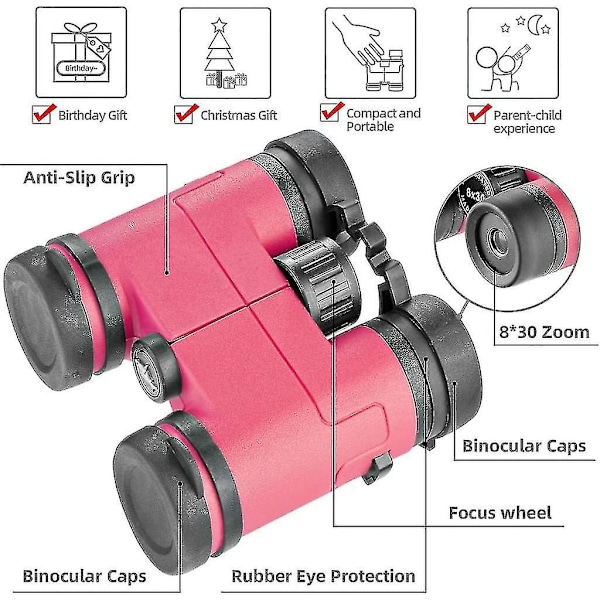 Kompakta vattentäta stöttåliga kikare Barnleksak Present för 3-12 år gamla pojkar flickor--