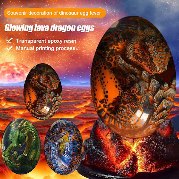 Lava Dragon Æg Drøm Krystal Dinosaur Æg Souvenir Harpiks Skulptur Ornamenter Hjem Dekoration