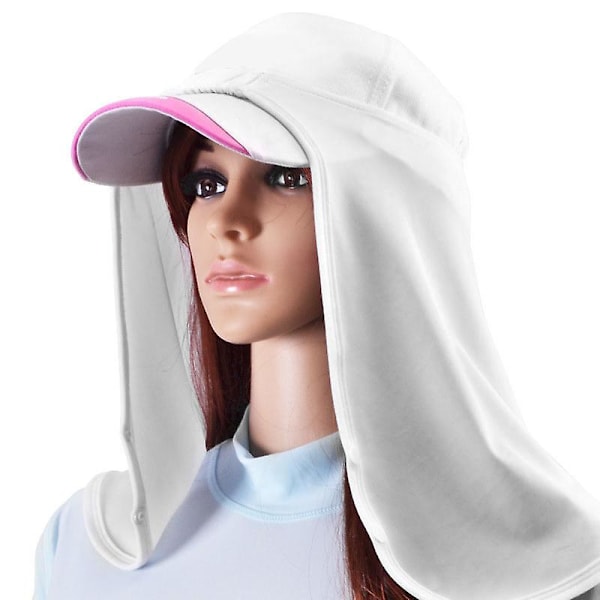 Andningsbart Polyester Kylande Huvudskydd - Vit, UV-skydd kompatibel Utomhussporter