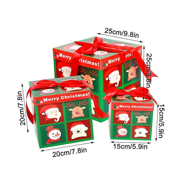 Seasonal & Holiday Decorations 3pcs Creative Christmas Decoration Gift Box Christmas Candy Cartoon Gift Box