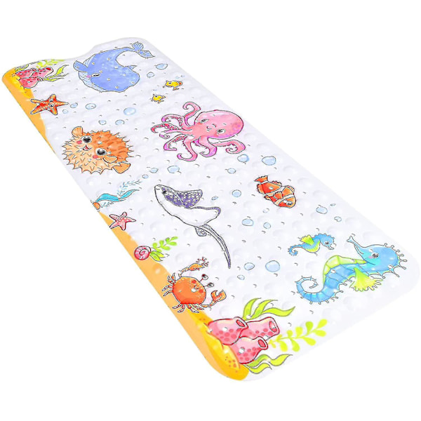 Kids Bath Mat For Tub Non Slip, 40 X 16 Inch Large Cartoon Anti Slip Toddler Baby Bath Mat-mxbc