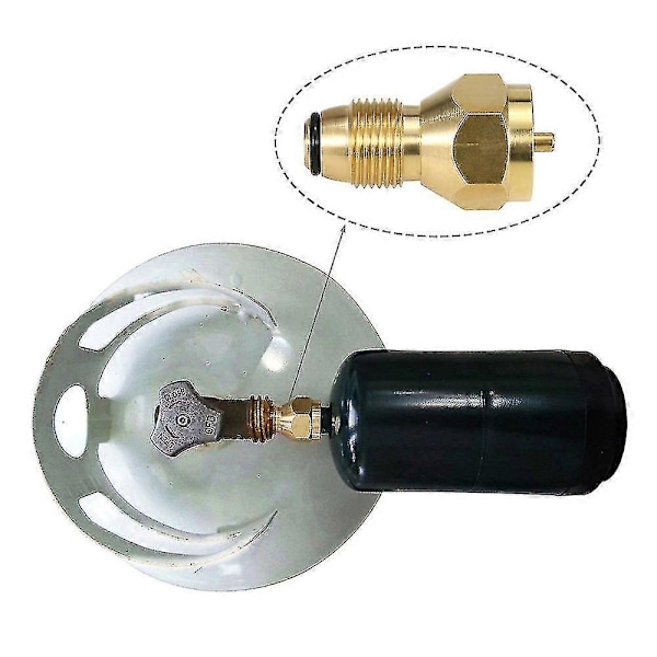 Lixada Sikkerheds POL Adapter Propan Påfyldningsadapter Solid Messing Regulatorventil LPG Tank Påfyldningsbeholder Fyldkobling til 1LB Små Cylindre