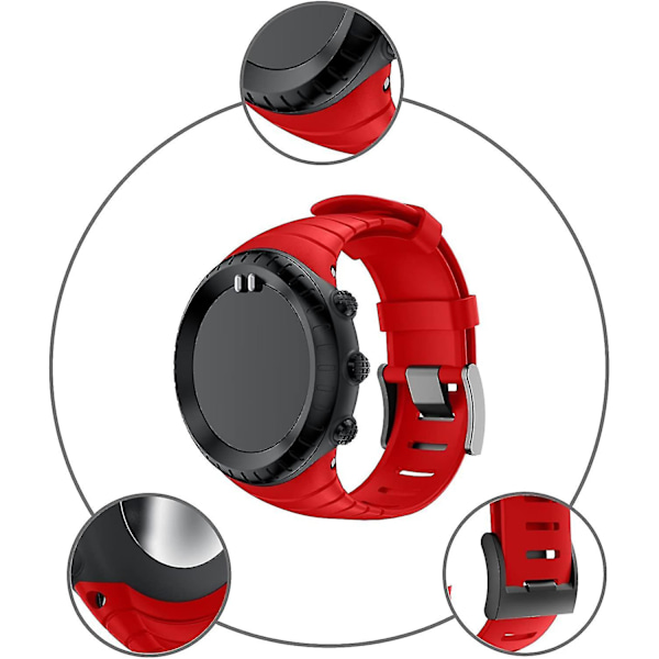 Suunto Core Rem, Gummibånd til Udskiftning af Urrem til Suunto Core SS014993000. red