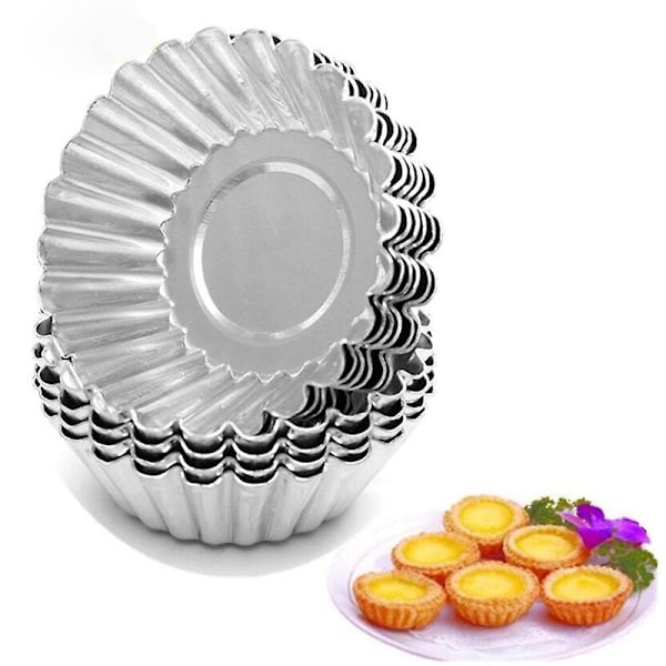 50 stk Genanvendelige Cupcake Æg Tart Form Cookie Pudding Form Non-Stick