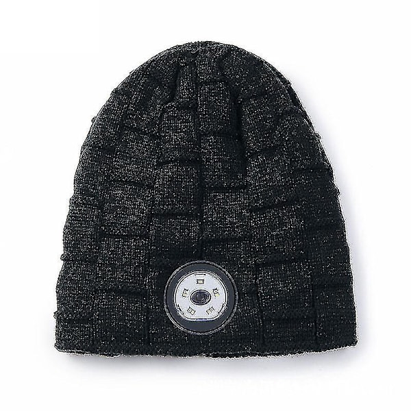 LED-belyst Beanie Hat med USB-opladning - Unisex Vintervarmer Strikket Hat med Lys