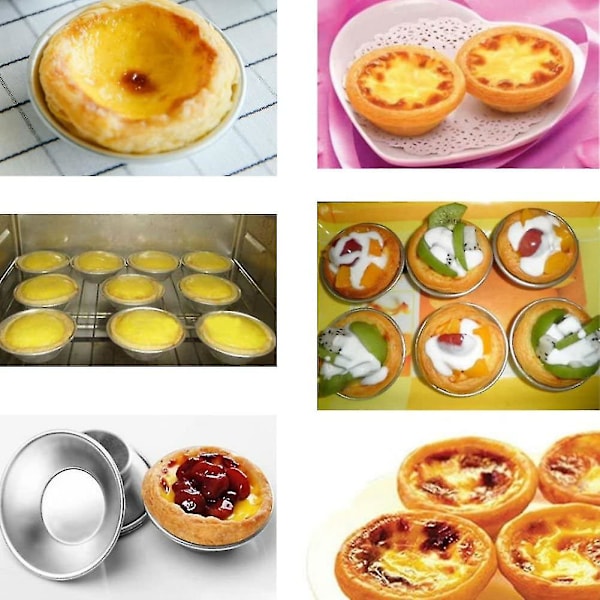 20 stk Æggekageform Varmebestandig Non-Stick Aluminium Mini Pie Cupcake Kageform Cookie Pudding Jello Chokoladeforme Tin Bageværktøj Bagekopper