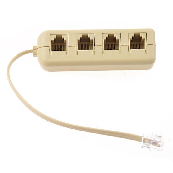 Dimart RJ11 6P4C til 6P4C 4-vejs Telefonlinje Modulær Splitter Adapter