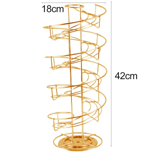 Kahvikapselitelina Suuri Kapasiteetti Uusiokäyttöinen Universaali Minimalistinen Kestävä Tilaa Säästävä Ruostumattomasta Teräksestä Valmistettu Pyörivä Kahvikapselihylly Kotiin golden