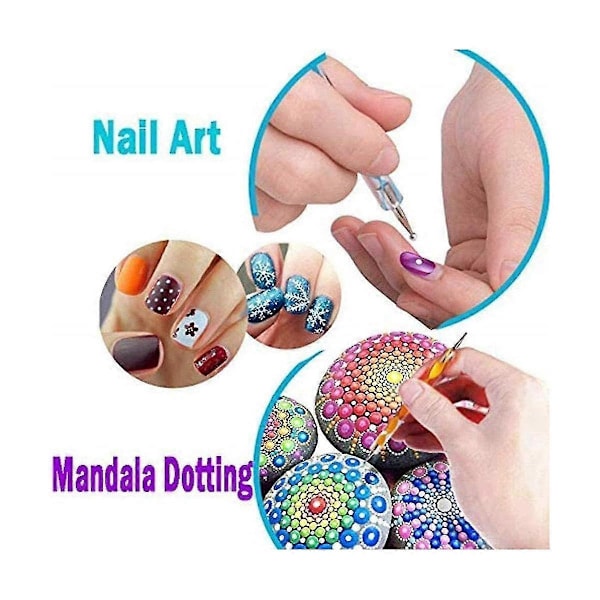 Mandala Dotting Verktøy, 78 stk Mandalas Maling Sjablongsett Penn Dotting Verktøy Børster Mandala Sjablong