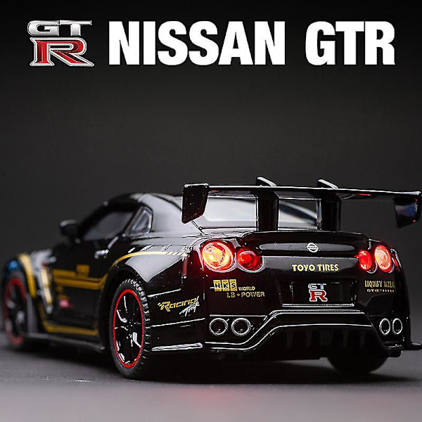 Ny 1:32 Nissan GTR GT-R R35 Legetøjsbil i Metal - Modelbil - Legetøjsbiler til Børn - Gave til Drenge - Sxq red 1