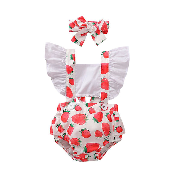 Baby Strawberry Romper Newborn Girl Watermelon Outfit Summer Baby Clothing Set